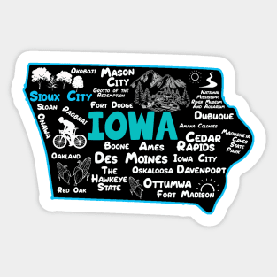 Iowa Sioux City, Des Moines Cedar Rapids, Mason City, Boone, Ames, Davenport, Ottumwa, Fort Madison Sticker